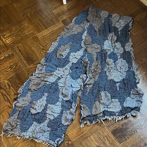 Blue and Gray Textured Scarf